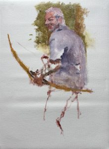 Painting of a hunter with bow.
